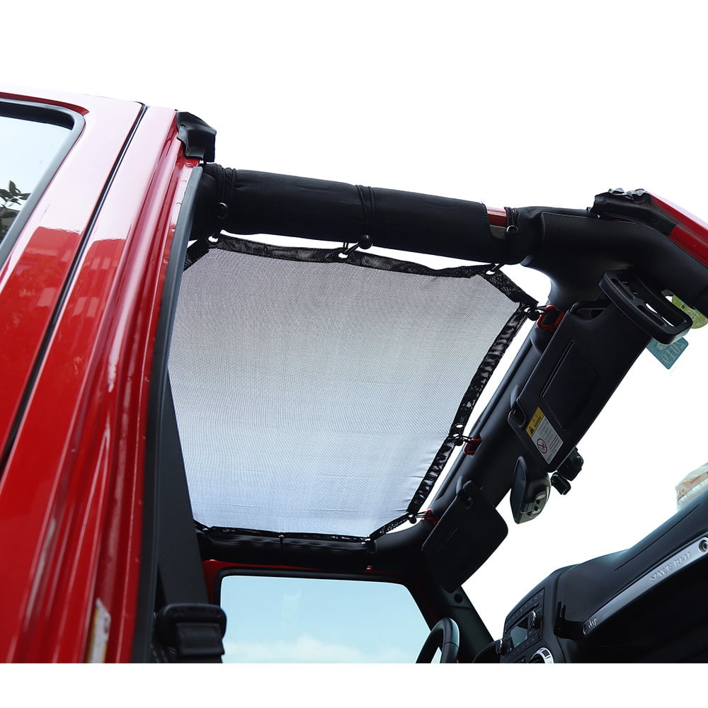 CKPEOR Sunshade Mesh Sun Shade Bikini Top Sunblock Mesh Heat Shield Mesh for 2007-2017 Jeep Wrangler JK JKU 4 Door,Colored American Flag