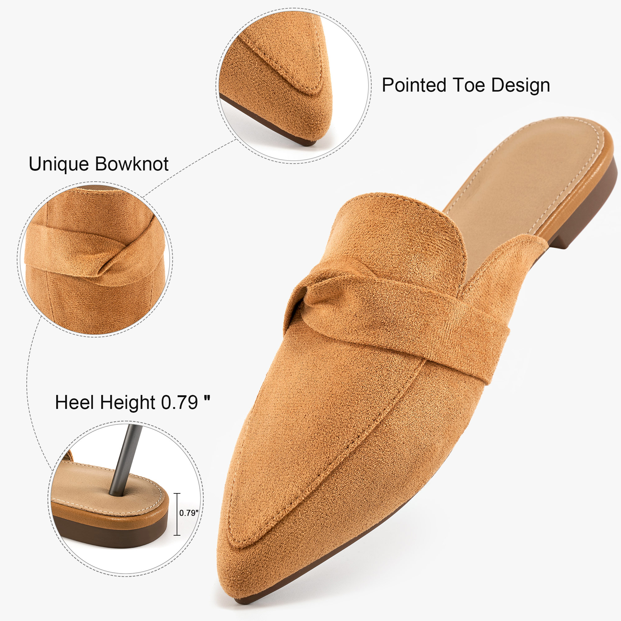 Ecetana Women's Pointed Toe Mules With Twisted Bow photo 4