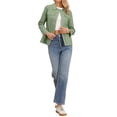 thumbnail image 2 of INSPIRE CHIC Linen Jacket for Women Button Down Drawstring Waist Lightweight Spring Utility Anorak Jackets 2026 L Mint Green, 2 of 5