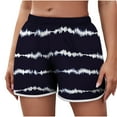 thumbnail image 2 of Shorts for Women Aoujea Plus Size for Women's Lightweight Shorts Casual Print Shorts Pants Elastic Waist Drawstring Comfy Shorts Navy on Clearance, 2 of 6