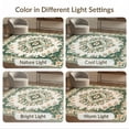 thumbnail image 7 of ODIKA 6'x9' Washable Area Rug Non-Slip, Chair-Friendly, Circular Round Watercolor Vintage Impressionist Botanical Border for Dining Room, Under Table, Office Décor, 7 of 7