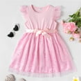 thumbnail image 3 of PatPat Girls Wedding Dress Ribbed Flutter Sleeve Mesh Dress Size 5-12, 3 of 6