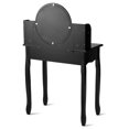 thumbnail image 5 of Kadyn Makeup Vanity Table Set Girls Dressing Table with Drawers Oval Mirror-Black, 5 of 10