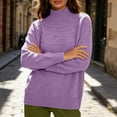 thumbnail image 7 of MYAOYINo Boundaries Women's Cozy Mock Neck Sweater Long Sleeve Pointelle Knit Casual Top, 7 of 7