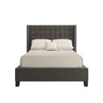thumbnail image 2 of Weston Home Curtis I Upholstered King Bed with Wingback Nailhead Headboard, Dark Gray, 2 of 5