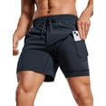 thumbnail image 1 of Shorts para Hombre CRZ YOGA 2 en 1 Secado Rápido 5" Forro Azul Marino, 1 of 6