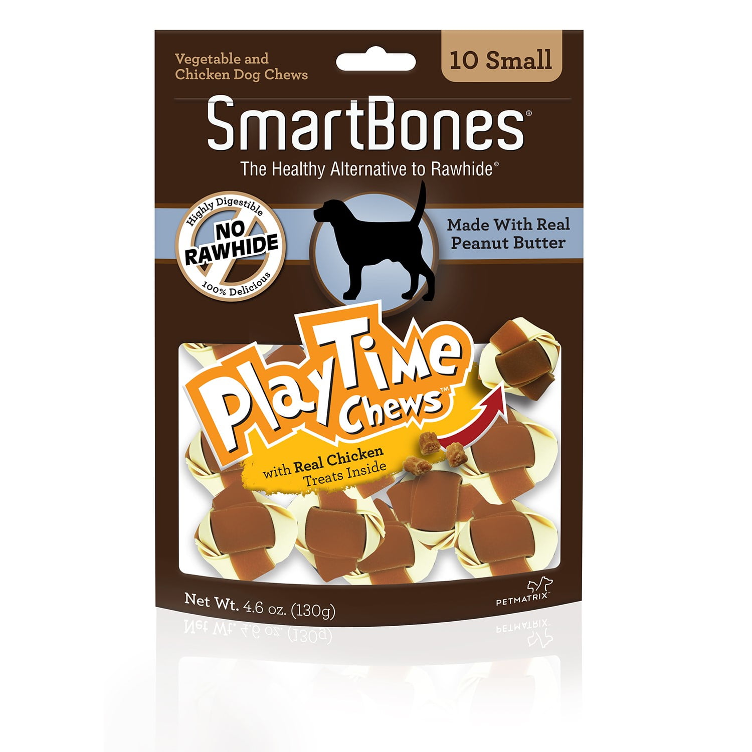 SmartBones PlayTime Chews Small Peanut Butter Dog Treats, 10 Ct