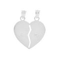 thumbnail image 3 of 14k Gold White Rhodium, Sharing Heart Rose Te Amo Pendant Charm 20mm NO Necklace, 3 of 7