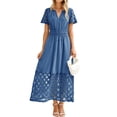 thumbnail image 1 of Vestido largo Simplee Apparel Summer Boho Blue para mujer, 1 of 7