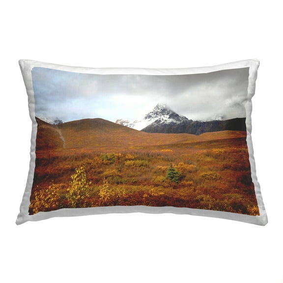 Stupell Industries Cloudy Distant Mountain Peak Decorative Printed Throw Pillow, 14 x 20