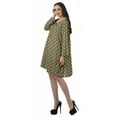 thumbnail image 4 of Moomaya Robe Évasée en Rayonne pour Femmes Manches Longues Imprimée Col en V Décontractée Robe de Plage pour Filles, 4 of 4