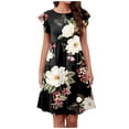 thumbnail image 2 of SMihono Robe d'Été Grande Taille pour Femmes 2023 Mode Vacances d'Été Imprimée Col Rond Manches Courtes Fête Plage Robe Ample, 2 of 9
