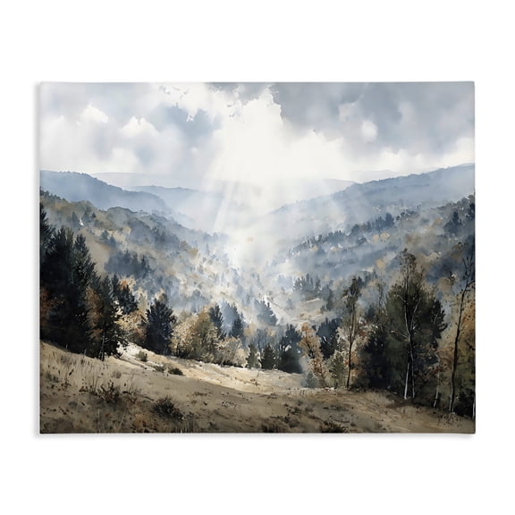 Stupell Industries Sunlit Fall Valley Beams Canvas Wall Art, design by Franklyn Gregory