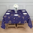 thumbnail image 3 of Blue Gold Sun Moon Pattern Square Tablecloth,Waterproof Square Table Cover,Wipeable Spillproof Washable Table Cover for Home Kitchen Party Decor 42"X42"(107x107cm), 3 of 6