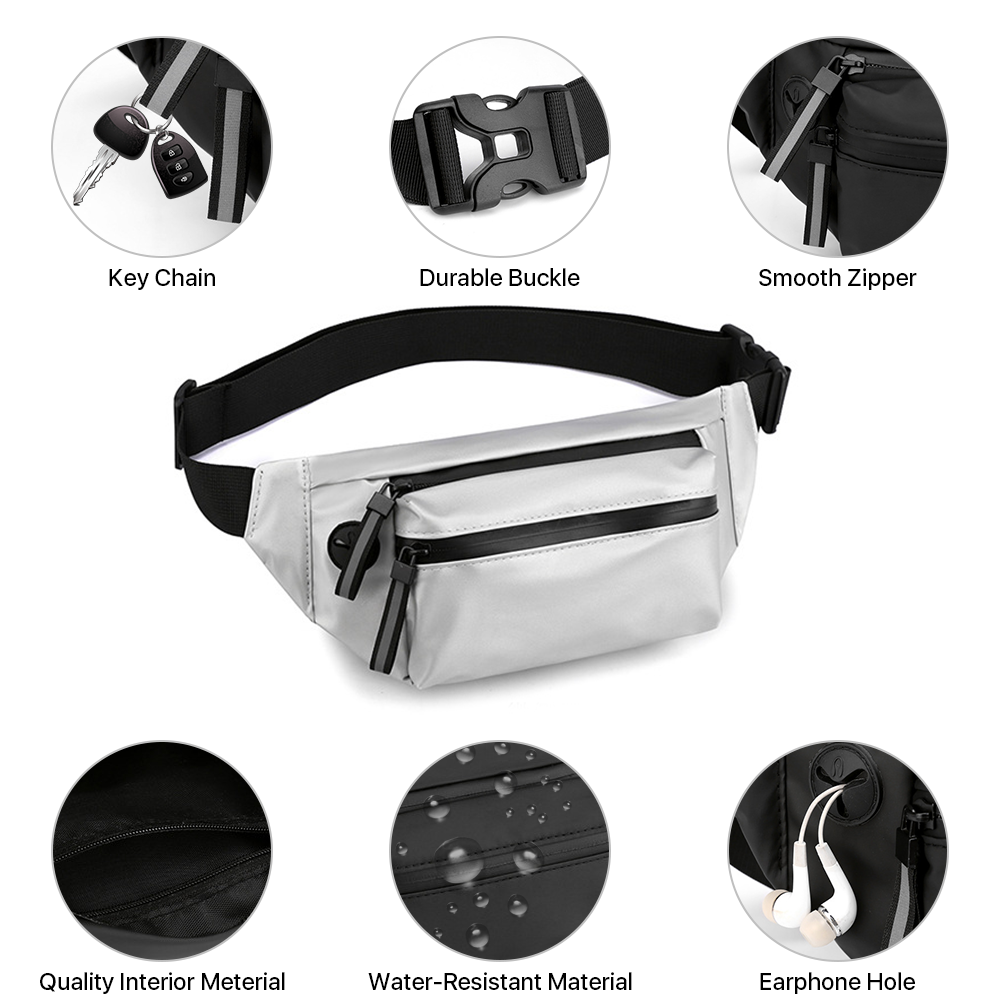 Van Beeken Fanny Pack for Men Women Belt Bag Waist Bag Hip Bag I Waterproof Bum Bag I Supreme Waist Pack Fanny Pack for Hiking Travel Running, Blue