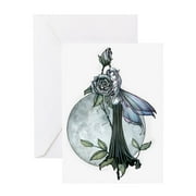 CafePress - Midnight Rose Fairy Fantasy Art By M - Greeting Card, Blank Inside Glossy