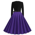 thumbnail image 3 of XuJwPNcy Women's Dresses for Wedding Guest Long Sleeve Vintage A Line Cocktail Party Dresses with Belt, 3 of 3