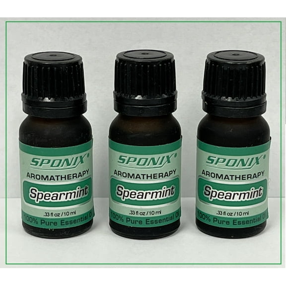 Spearmint Essential Oil 10 ml / 0.33 oz. Each for Aromatherapy | 3 Pack | Premium Grade | Made with 100% Pure Therapeutic Grade Essential Oils by Sponix (Set of 3)