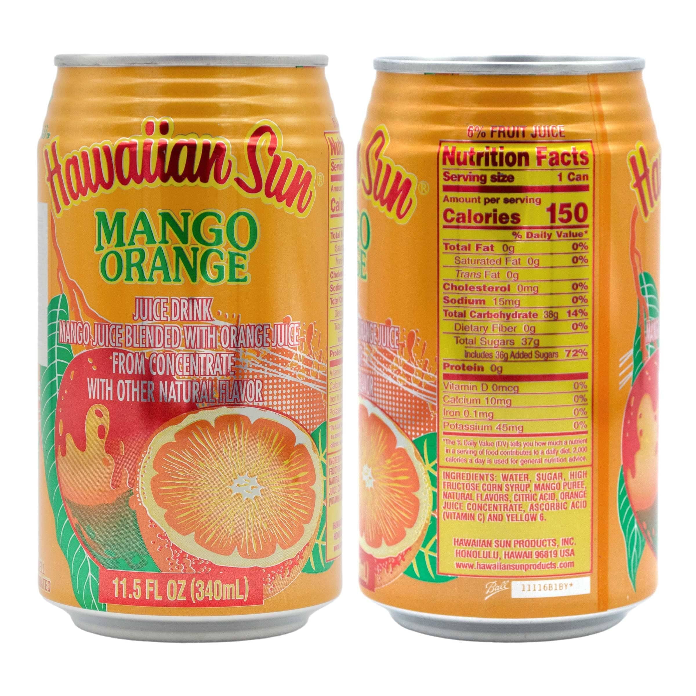 Hawaiian Sun Drinks, Orange Variety Pack, 4 Flavors, 3 Cans per Flavor, Total 12 Cans