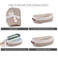 thumbnail image 3 of Cotton Rope Toilet Basket Bathroom Decor Baskets, Toilet Paper Holder Basket, Farmhouse Home Decor Organizing Small Baskets 13"x5.9"x3.9" ,Apricot Stitching White, 3 of 4
