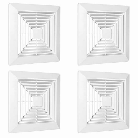 4X Bathroom Exhaust Fan Cover with Springs Replacement Parts for Square Ceiling or Wall-Mount Exhaust Fan, Bathroom