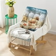 thumbnail image 2 of 24" Mermaid Boho Floor Pillow Extra-Thick Japanese-Style Meditation Seat with Ocean-Themed Tufting, 2 of 5