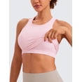 thumbnail image 5 of CRZ YOGA Womens Ribbed Longline Sports Bra Racerback Padded Slim Fit Crop Tank Top with Built in Pads, 5 of 6