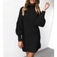 thumbnail image 4 of Vestido de suéter de cuello alto para mujer Suéter de manga larga suelto de punto casual Fridja  nbo256, 4 of 6