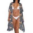 thumbnail image 3 of HELLHERO Polyester Long Kimono Swimsuit Cover Up for Beach Versatile Quick Dry Sika Deer, 3 of 6