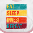 thumbnail image 4 of Inktastic Stock Broker Eat Sleep Invest Repeat Boys or Girls Baby Bib, 4 of 4