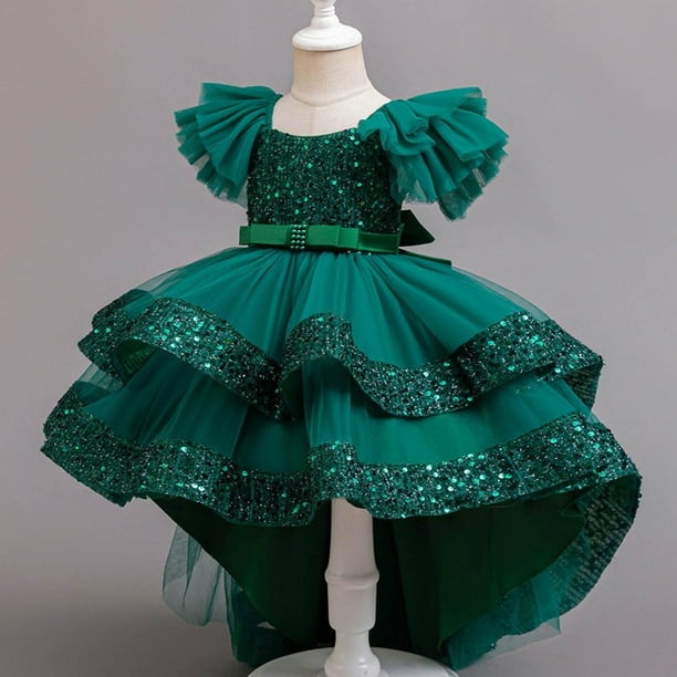 MIASHUI Girl Embroidery Lace Princess Pageant Dress Prom Ball Gown,Dark  Green,5-6 Years - Walmart Business Supplies