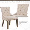 thumbnail image 3 of Dining Chair Set of 6, Modern Tufted Upholstered Fabric Kitchen Chairs with Solid Wood Legs and Copper Nails Trim, Comfy Leisure Padded Chairs Side Chair for Living Room Dining Room, Beige, 3 of 7