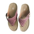 thumbnail image 2 of USSUMA Women Sandals Women's Spring and Summer New Big Size Clip-toe Beach Flower Hollow-out Wedges Fashion Casual Slippers All-Day Sightseeing Sandals Gift Savings, 2 of 7