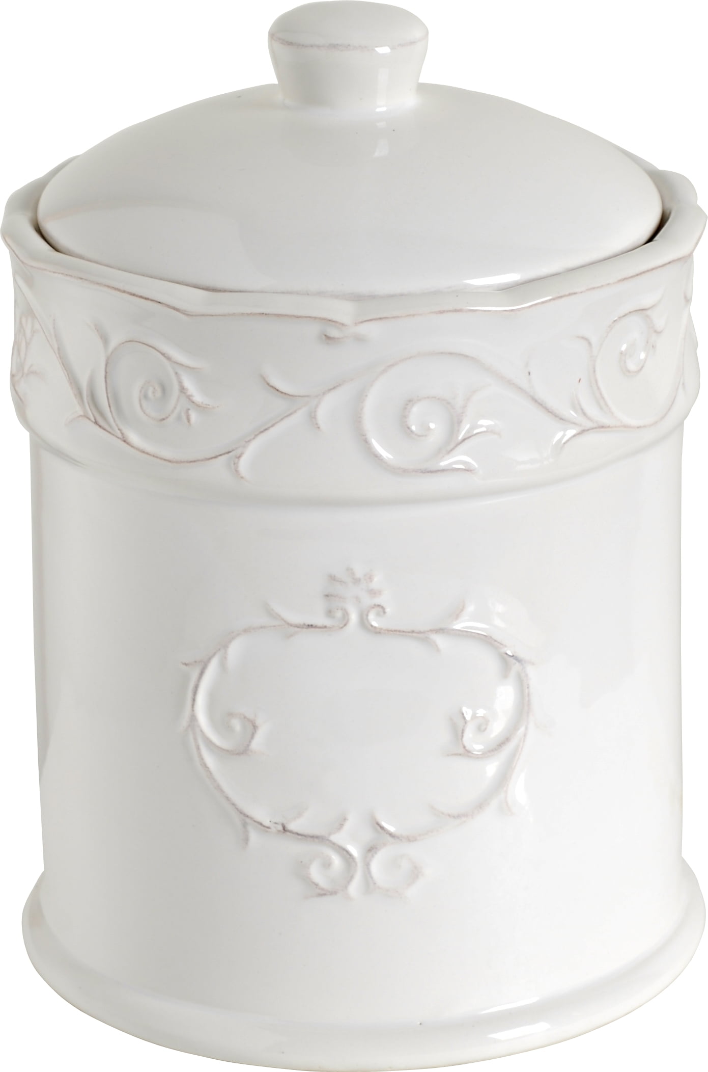 Ceramic Canister Jar With Rubber Seal, White