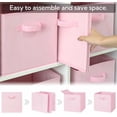 thumbnail image 5 of Cube Storage Bins - 13x13 Cubby Organizer with Handle, Collapsible Storage Baskets for Shelves, Pink, 8-Pack, 5 of 8