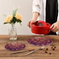 thumbnail image 6 of SKYSONIC Vintage Glitter Star Trivet Round Hot Pads, Set of 2 Pink Silver Bling Pot Holder Heat Resistant Trivets Cotton Thread Weave Trivet Mats for Kitchen Counter Hot Dishes Pot Teapot Table Decor, 6 of 7