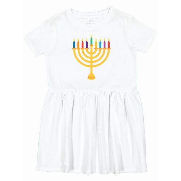 Inktastic Hanukkah Menorah Candles Girls Toddler Dress