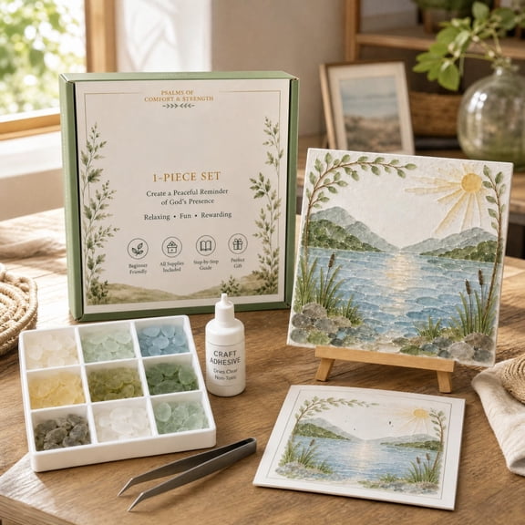 2026 New DIY Timeless American Destinations Sea Glass Art Kit, Sea Glass Mosaic Art Kit for Adults, DIY Beautiful Landscape Inspired Artwork, Ideal for Home Decor & Creative Handmade Gifts