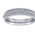 thumbnail image 2 of 2.00Ct Round Natural Diamond 2Row Milgrain Ladies Anniversary Wedding Eternity Band Ring 14k Gold GH I1, 2 of 3