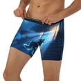 thumbnail image 3 of Salouo A Wolf Barks Out A Window Pattern Men's Boxer Briefs, Soft & Breathable Underwear Elastic Waistband Briefs for Men,1-Pack, 3 of 7