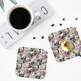 thumbnail image 4 of Kdxio Colorful Flowers Funny Coasters,4 Pcs Leather Coasters,Housewarming Gifts,Protect Furniture from Water Marks Scratch and Damage, 4 of 8