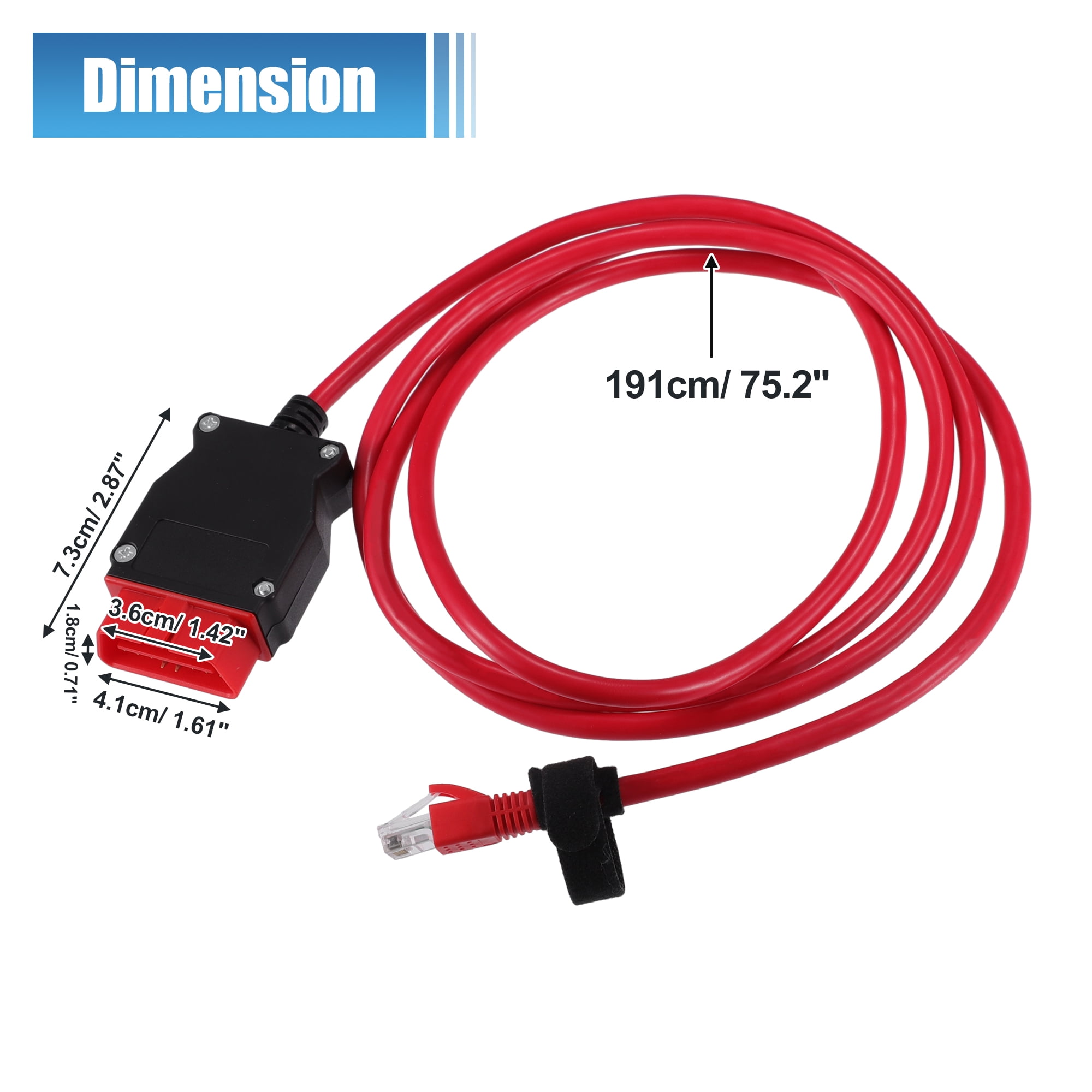 Unique Bargains OBD Cable Adapter Replacement for Volvo Vehicles 2016 Red Metal Plastic