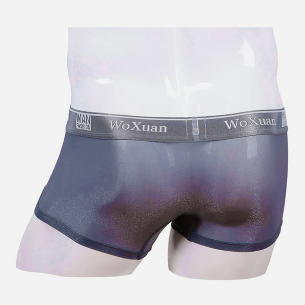 HKEJIAOI Mens Underwear Boxer Briefs Men Underwear Comfortable Sweat-absorbent  Ice-Silk Cool Boxer Splic Briefs, Deals Clearance 