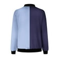 thumbnail image 5 of BXINGOHAI Classic Full Zip Bomber Jacket for Women Spring Casual Long Sleeved Jackets Lightweight Zip Up Coat Trendy Color Block Outwear Navy,S, 5 of 5