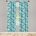 thumbnail image 2 of Ambesonne Floral 4-Panel Curtains, Exotic Tropical Leaves Art, 56"x95", White Teal Seafoam, 2 of 4