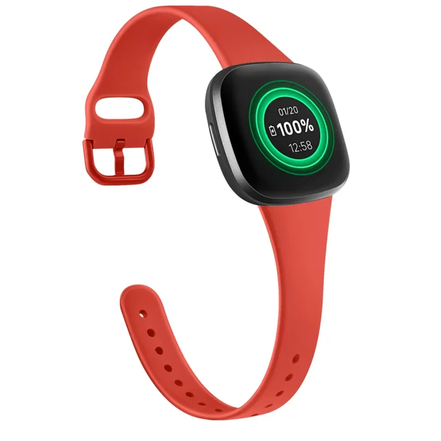 Silicone Silm Strap For Fitbit Versa 3/Versa 4 Band Bracelet For Fitbit Sense/Sense 2 Watchband Wristband Replacement red For Fitbit sense 2