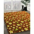 thumbnail image 3 of Ahgly Company Machine Washable Indoor Round Transitional Yellow Area Rugs, 8' Round, 3 of 7