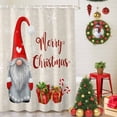 thumbnail image 5 of Merry Christmas Shower Curtains for Bathroom, Red Dwarfs Winter Gifts Snowflakes Retro Linen Waterproof Fabric Shower Curtain for Bathroom Bathtub Decoration, Machine Washable, 36"x72", 5 of 9