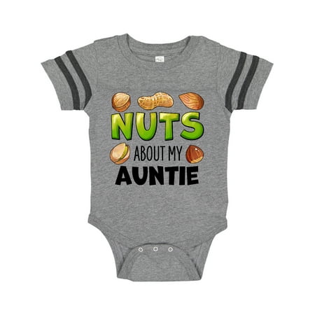 

Inktastic Nuts About My Auntie Peanut Almond Pistachio Gift Baby Boy or Baby Girl Bodysuit