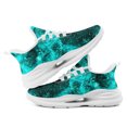 thumbnail image 5 of Coolcustomize Men's Teal & Cosmic Galaxy Sneakers with -Absorbing Midsole Suspension, Lightweight Breathable Sneakers Suitable for Casual Wear, Running, Womens Street Style Trainer (Teal Space Print), 5 of 9